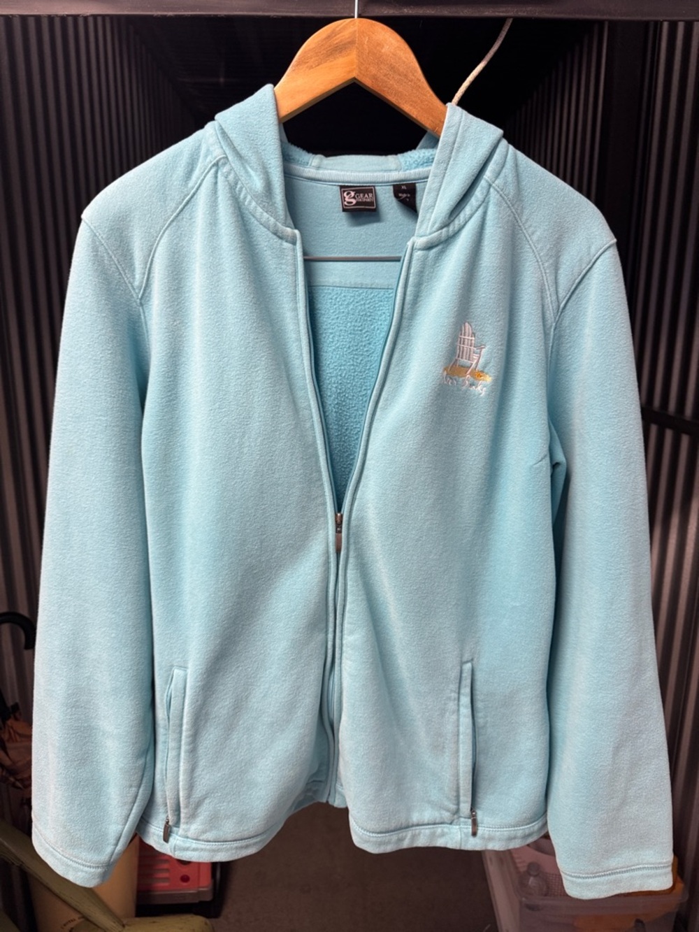Gear For Sports Light Aqua Hooded Fleece Zip Jacket